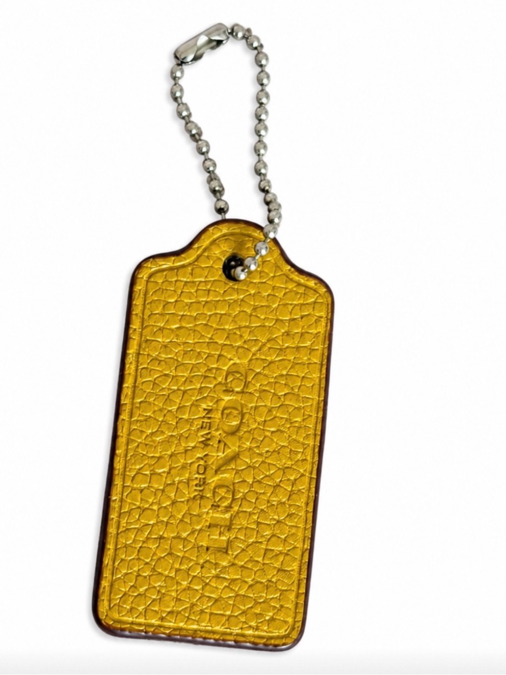 COACH Yellow Leather Medium Hang Tag ✨